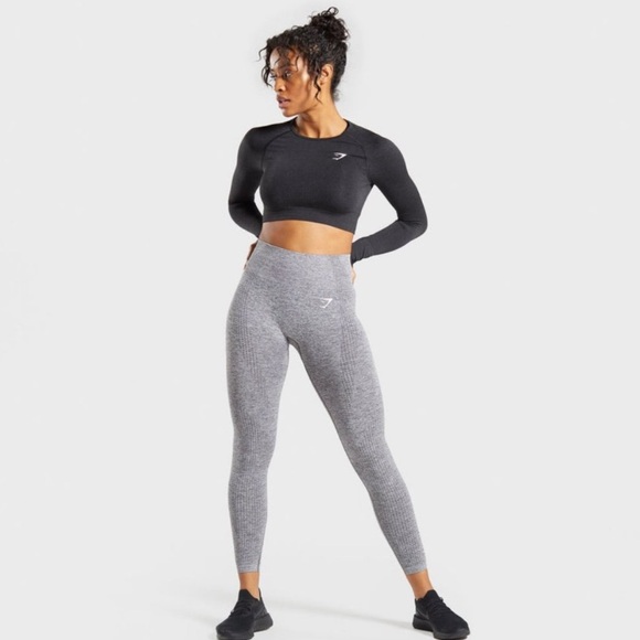 Gymshark Vital Seamless Leggings in Smokey Gray Marl - Picture 2 of 7